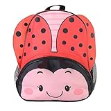 Mochila Infantil Escolar Passeio Joaninha 3 Compartimentos, Alças Ajustáveis