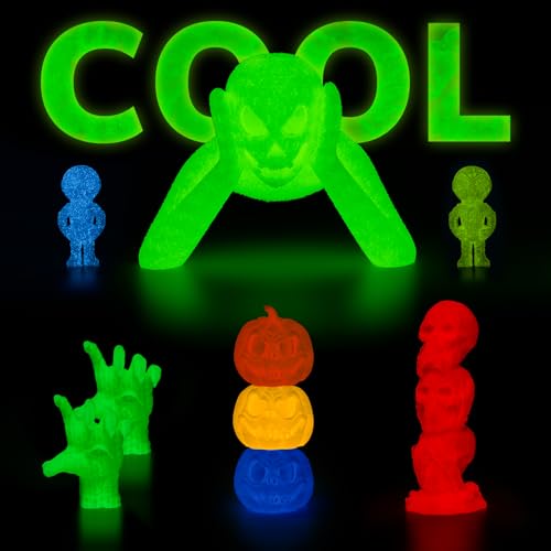 Image of AMOLEN 3D PLA Printer Filament, 1.75mm Glow in The Dark Green PLA Filament for 3D Printing, Best with UV Lamps, 1kg Spool (2.2lbs), Dimensional Accuracy + /- 0.02 mm, Fit Most FDM 3D Printers
