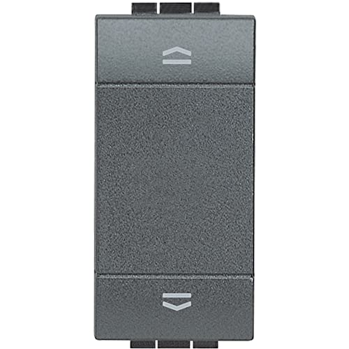 Doble pulsador persiana Bticino L4037N LivingLight1 modulo Antracita