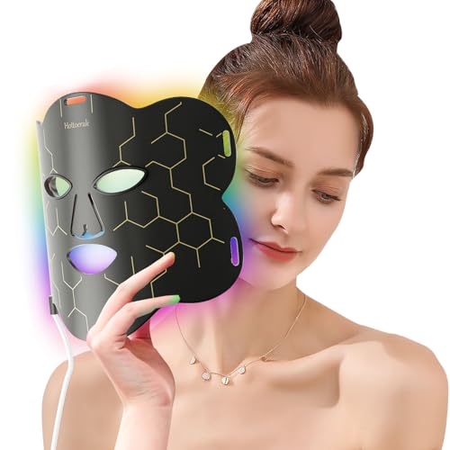 Red Light for Face, 7 Colors LED Face Light with Near-Infrared Li...