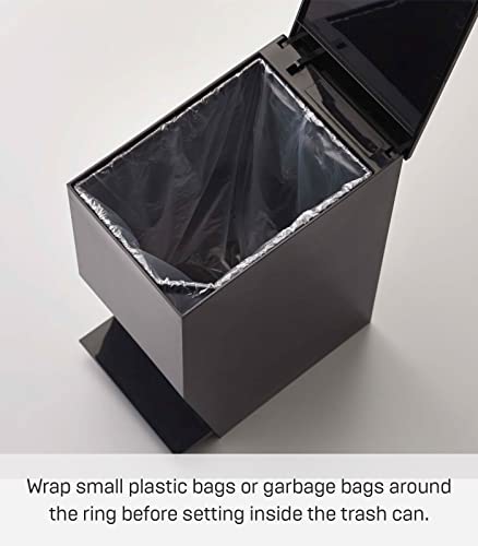Yamazaki Home Sanitary Step Trash Can - Small Space Waste Bin For Bathroom Kitchen, Plastic, 1 Gallon | 3.9 Liters, Handles, Lid, No Assembly Req. #TOP4