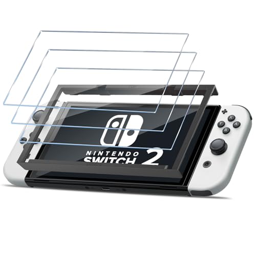 HidWee Protector Pantalla Compatible con Nintendo Console Switch 2 Cristal Templado, 3 Piezas HD Protector de Pantalla, Sin Burbujas, Anti-Arañazos, Antihuellas, 9H Dureza Vidrio Templado