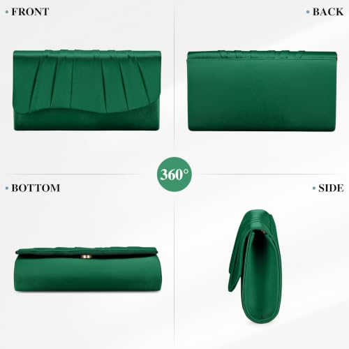 Image of UBAYMAX Clutch Purses for Women Formal, Pleated Satin Evening Bag Purse Handbags Evening Clutch for Prom Party Wedding