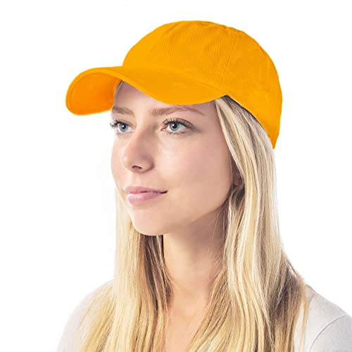 Image of Cotton Baseball Cap Dad Hat - Washed Low Profile Adjustable Hat for Men Women Casual Outdoor Running Golf