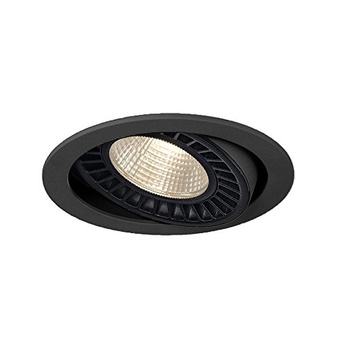 Preisvergleich Produktbild SLV LED Einbaustrahler SUPROS 2100lm, rund, schwarz / Schwenkbare Deckenleuchte zur Innenbeleuchtung, LED Spots, Fluter, Deckenstrahler, Decken-Lampe, Einbau-Leuchte / 1-flammig, LED Inside, EEK A-A
