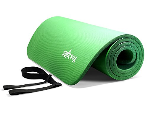 Yes4All Green NPR Yoga Mat 72x24x1/2 - ²AAAEZ