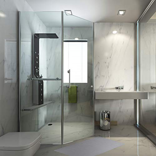 Relaxdays Soft Foam Bath Mat, Bathroom Rug, Non-Slip, Sauna Mat, WD: 120x70cm, Cuttable, Grey