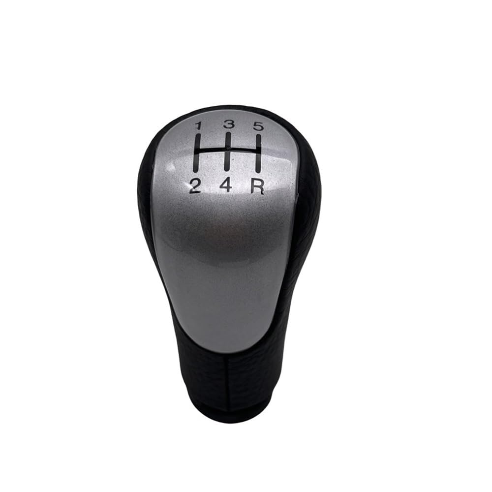 YMENGOZ Automotive Parts Gear Shift Knob Leather Shifter Gaiter Boot Cover Case for Ford for Fiesta for Fusion for Transit for Connect 2002-on(5 Speed Silver)
