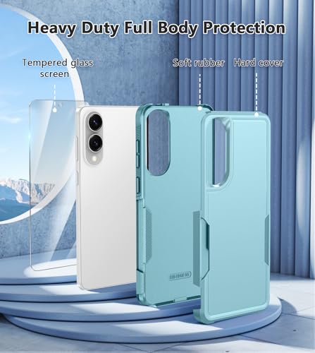 Image of FNTCASE for Samsung Galaxy S25-Edge Case: Dual Layer Shockproof Protective Cell Phone Cover | Military Grade Drop Proof Protection | Hybrid Matte Textured Rugged Hard Phonecase,6.7inch(Mint Green)