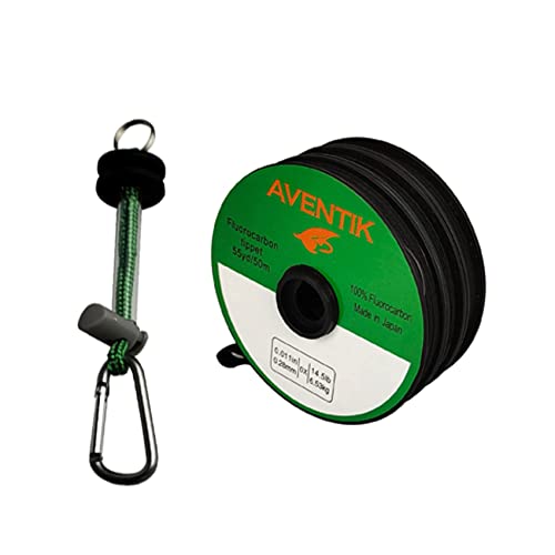 Aventik Fluorocarbon Fly Fishing Tippet Leaders Line Fast Sinking Invisible Fly Fishing Bass Fishing CarpSaltwater Line 50 Meter/Spool (4X+5X+6X+Tippet Holder)