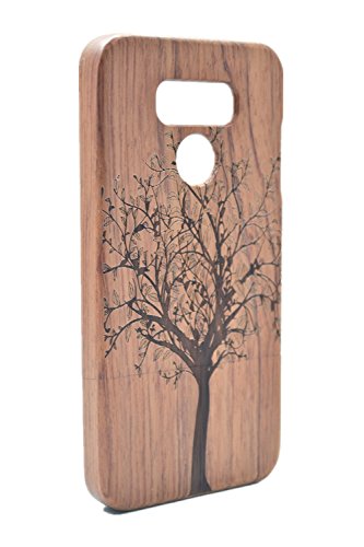 RoseFlower® LG G6 Funda de Madera - Árbol de Navidad del Palo de Rosa - Natural Hecha a Mano de Bambú/Madera Carcasa Case Cover