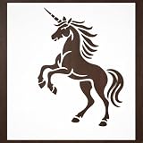 Unicorn Stencil – Mythical Fantasy Creature Design Template Pattern Reusable Art Stencil for Painting, Crafting and DIY Projects