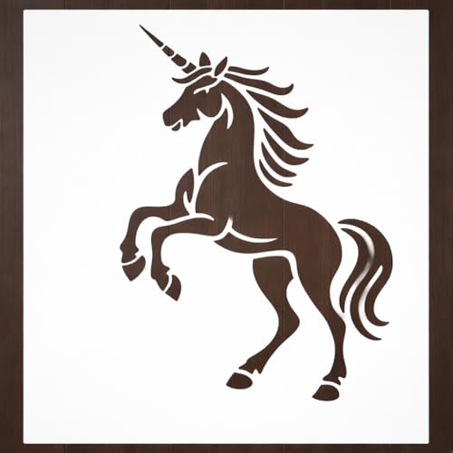 Unicorn Stencil – Mythical Fantasy Creature Design Template Pattern Reusable Art Stencil for Painting, Crafting and DIY Projects