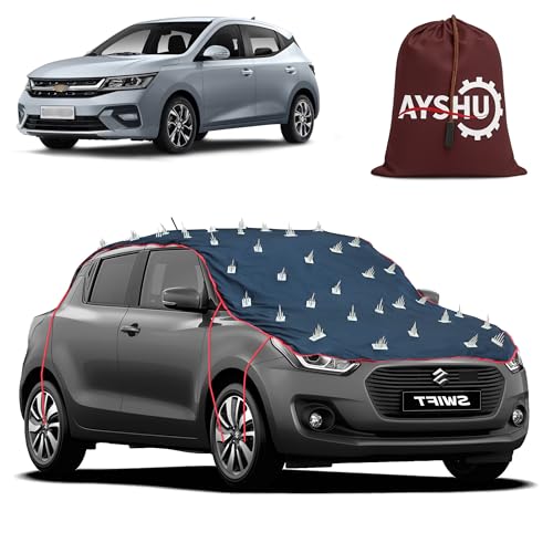 Image of AYSHU Water-Resistant Spike Car Cover for Chevrolet Sail Hatchback - Protects from Dogs, Monkeys, Dust, Sunlight & UV - Full Roof Universal Fit
