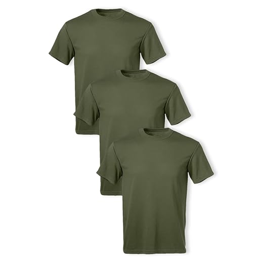 Soffe Mens 3 Pack - USA Poly/Cotton Military Tee, OD Green, X-Large