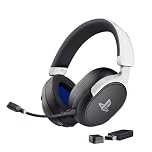 GXTrust 499BW Forta Wireless Gaming Headset [Officially Licensed for PlayStation 5], Ultra-low Latency, 2.4G USB Receiver, 50mm Drivers, 55h Playtime, PS5 Headset with Microphone, Black/White