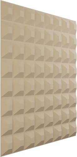 Miniatura 2 de Ekena Millwork Bradford EnduraWall Panel decorativo de pared 3D de 19 58 pulgadas de ancho x 19 58 pulgadas de alto, beige ahumado (paquete de 12
