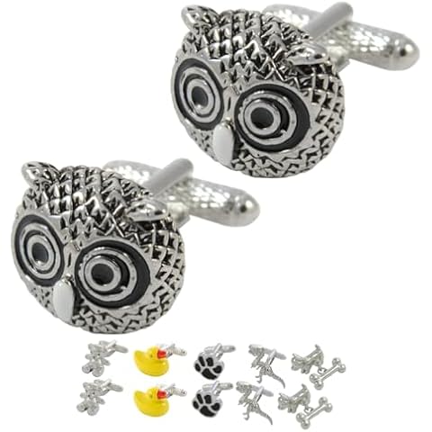 COLLAR AND CUFFS LONDON Owl Head Cufflinks Cover