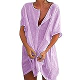 ✿Material: Das Damen Sommerhemd hergestellt aus feinem Baumwolle, leicht, hautfreundlich und atmungsaktiv und schnelltrocknend.