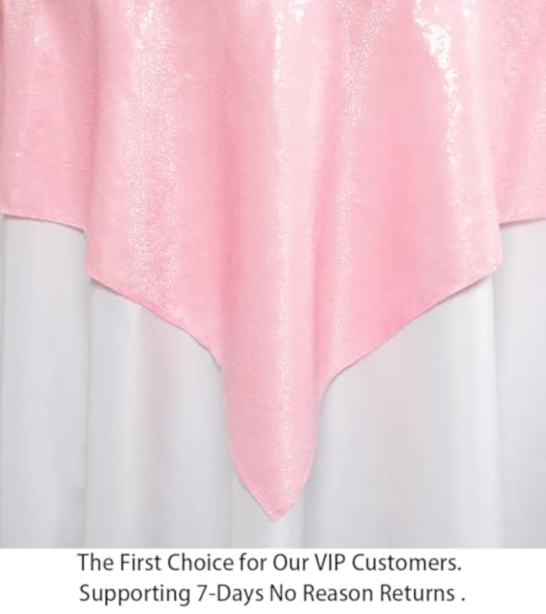 48x48-Inch Square Sequin Tablecloth, Pink