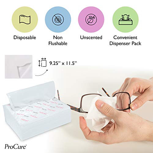 Ultra Soft Dry Wipes for Baby and Adults, 200 Count - Convenient Dispenser Pack - 11.5" x 9.25" - Disposable Dry Cleansing Cloths, Hospital Washcloths - for Cleaning, Incontinence, Facial Use - Thumbnail 3