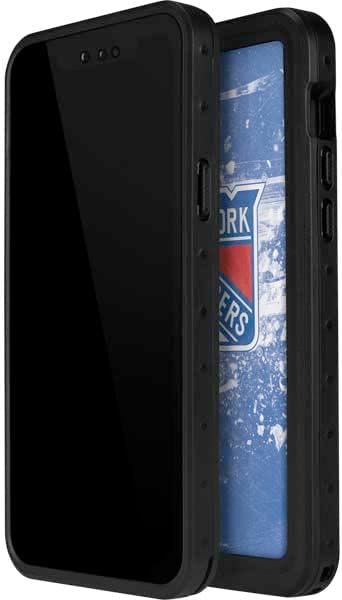 Skinit Waterproof Phone Case Compatible with iPhone 14 Pro Max - Officially Licensed NHL New York Rangers Frozen Design