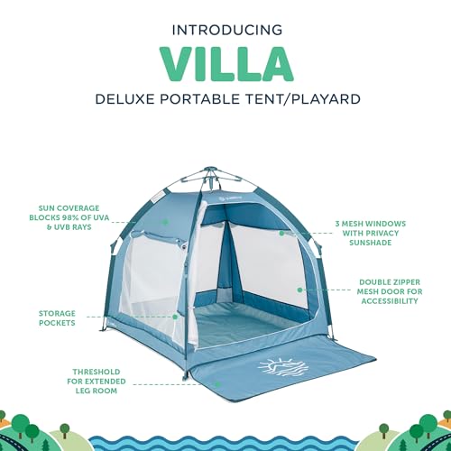 Image of Baby Delight Go with Me Villa Portable Tent and Playard | Kids Tent and Playhouse | Indoor and Outdoor | Blue Wave