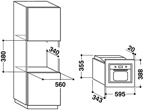 Whirlpool AMW 140 NB Integrado 20L 800W Acero inoxidable - Microondas  (Integrado, 20 L, 800 W, Botones, Giratorio, Acero inoxidable, 1000 W) :  Amazon.es: Hogar y cocina