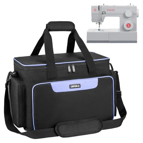 LEFOR·Z Funda para máquina de coser con acolchado extraíble, bolsa de transporte para máquina de coser apta para la mayoría de accesorios de cantante, hermano, Janome y costura de tamaño estándar