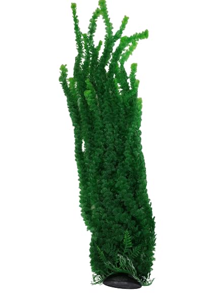 Jumbo 3 Foot Tall Artificial Aquarium Plant - Heavy Weighted Base, Green Plastic Seaweed Decor
