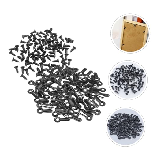 Image of Hemoton 100pcs Picture Frame Accessories Kit Frame Backing Clips with Screws Hardware for Easy Picture Hanging Hotel Settings