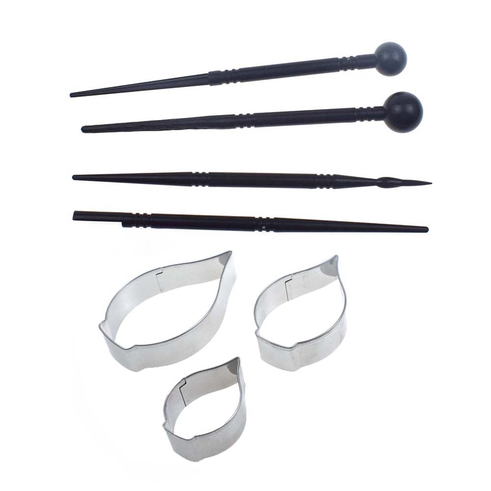 Reland Sun Calla Lily Flower Metal Cookie Mold Fondant Cake Sugar Craft Pastry Paste Icing Cutting Decoration Baking Tools (petal+Pen)