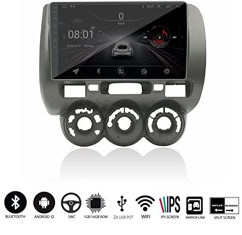 Image of AUTO SNAP 9 Inches 22cm Touch Screen Android 12 Gorilla Glass IPS Display Car Stereo with 2GB RAM /16 GB ROM GPS /Wi-Fi /Navigation /Steering Wheel Controls Mirror Link Compatible for Honda City ZX 2004-2008