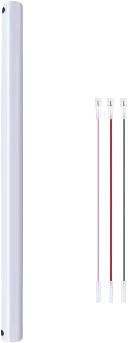 48 inch Ceiling Fan Downrod with Extended Wires – Fits most ceiling fans, 1-inch outer diameter, non-threaded (Black)