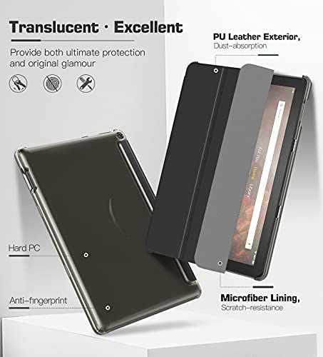 Timovo Protective Case Fits All-New Kindle Fire Hd 10 & 10 Plus Tablet (11Th Generation, 2021 Release) 10.1", Trifold Pu Leather Smart Stand Cover With Auto Weak And Sleep Function, Black #TOP2