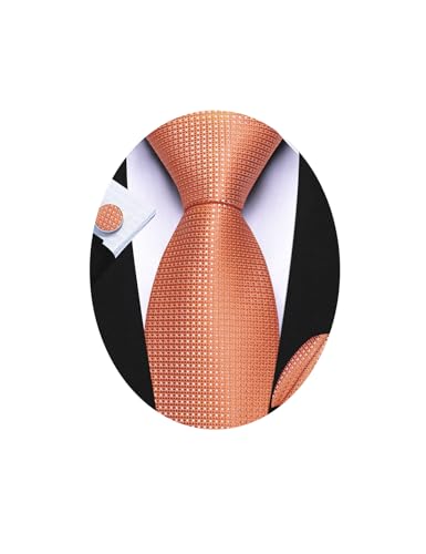 Image of Barry.Wang Ties for Men Silk Tie Sets Polka Dot Woven Necktie Pocket Square Cufflinks Business Wedding