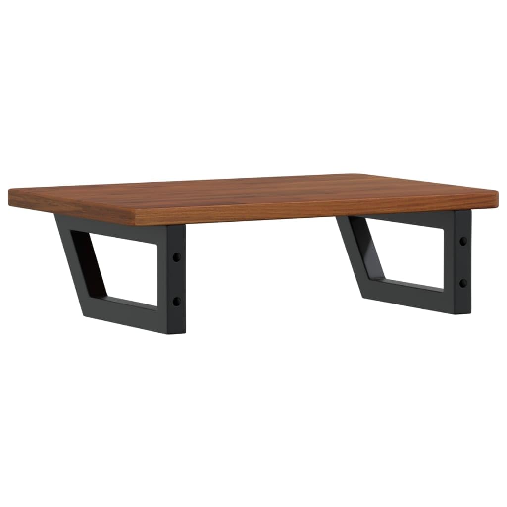 Blat umywalki z litego drewna dębowego ze stalowym uchwytem, 60 x 40 x 2,5 cm, trapezowy, obciążenie do 100 kg, zajmuje mało miejsca do łazienki, umywalki, szafki łazienkowej, półki, miejsca