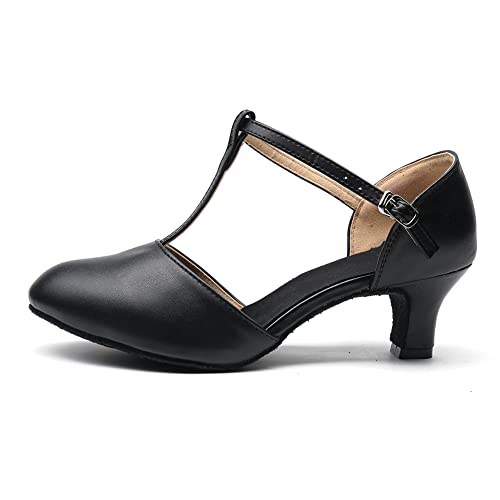 MSMAX Girls Latin Shoe Women's Professional Leather Ballroom Modern Character Dance Wedding Pump Shoes4