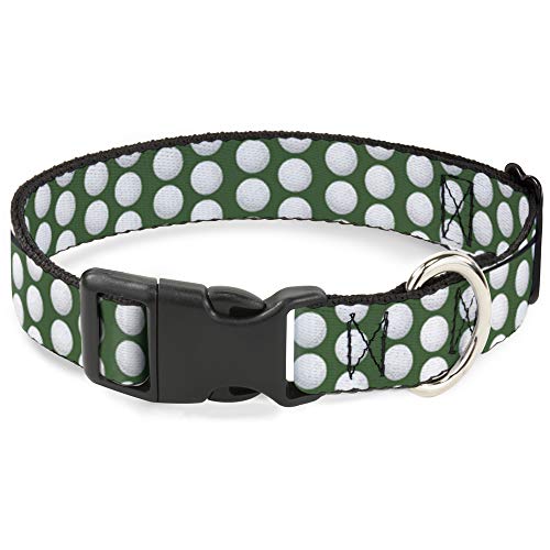 Collar de clip de plástico verde y blanco ajustable para razas medianas 2