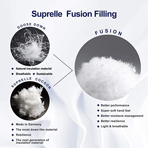 Globon Fusion White Goose Down Comforter Cal King Size 66.6Oz Fill Weight, 650 Fill Power, Upgraded 100% Cotton Shell With Corner Tabs, Heavy Weight For Winter, Grey #TOP5