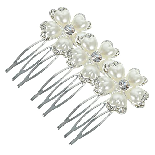 ASAKKURA 3個点 水晶装飾 ヘアコーム 花嫁用サイドコーム 結婚式用 髪飾り