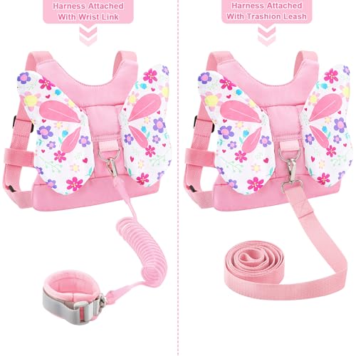 image for Accmor Toddler Harness Leash, Cute Butterfly Kids Leash + Anti Lost Wr