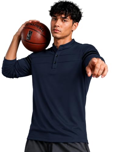 Image of EYEBOGLER Men's Solid Polo Neck Full Sleeve T-Shirt, Casual Gym Wear Regular Fit T-Shirt for Men