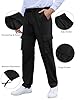 YAOHUOLE Men's Cotton Cargo Pants Casual Beach Drawstring Loose Yoga Pants Black 2XL #3