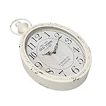 Menterry Small Retro Oval Wall Clock, Antique Old Design, White Vintage Style, Battery Operated Silent Decor Wall Clocks for Kitchen,Bedroom,Farmhouse,Bathroom (11.2" H x 6.7" W) - Image 3