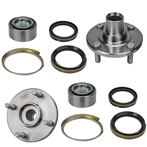 Detroit Axle - Front 2pc Wheel Bearing Hubs for Toyota 88-02 Corolla, 98-02 Chevy Prizm, 93-97 Geo Prizm, 2 Wheel Bearing and Hubs Assembly 1993 1994 1995 1996 1997 Replacement