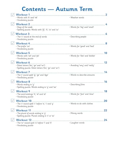 Coordination Group Publications Ltd (CGP) KS1 English 10-Minute Weekly Workouts - Spelling & Vocabulary - Year 2