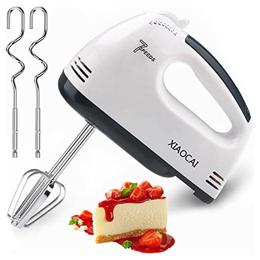 Batidora de mano eléctrica, batidora eléctrica de 7 velocidades, batidora de pasteles con 2 batidores y 2 ganchos para masa, batidora de mano para hornear en la cocina