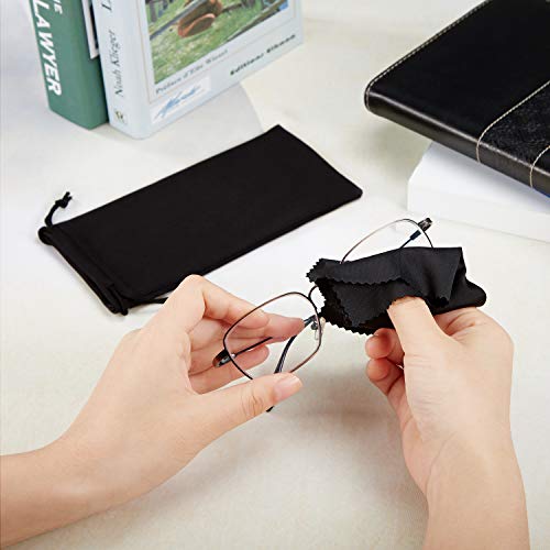 Frienda 100 Pack Soft Sunglasses Pouch Bulk Microfiber Sunglasses Case Eyeglasses Sleeve with 2 Cleaning Cloth for Storage