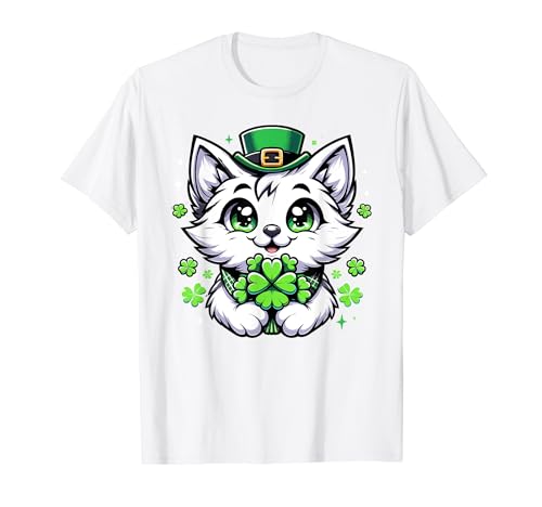 Día de San Patricio Gato Leprechaun Niños Hombres Mujeres Camiseta